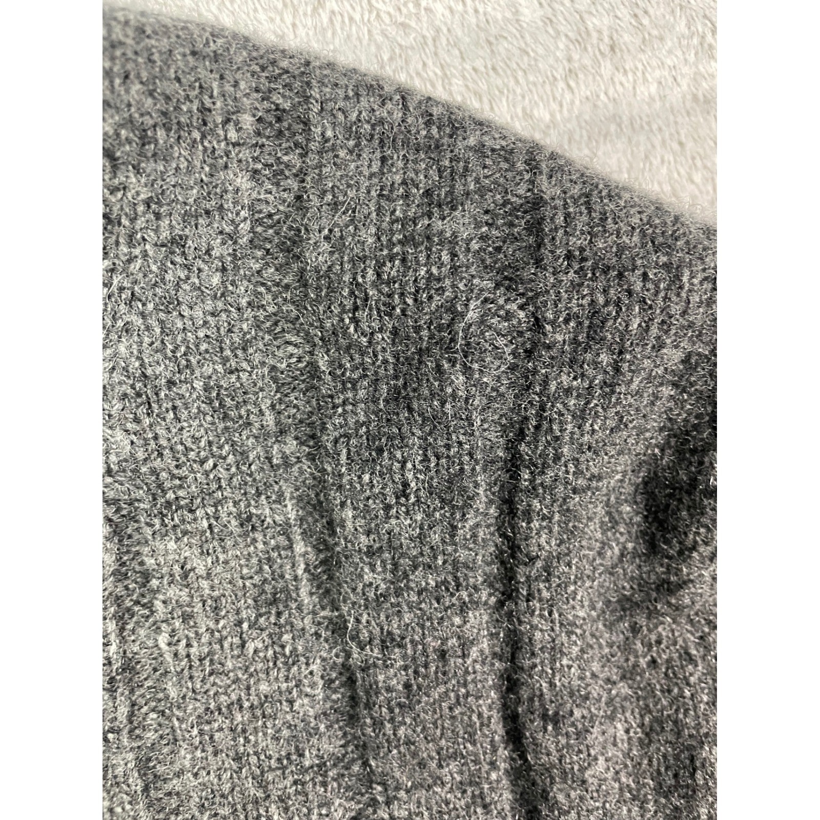 GAP Mens Sweater Large Gray 100% Lambswool Ribbed Knit Crewneck Pullover Vintage