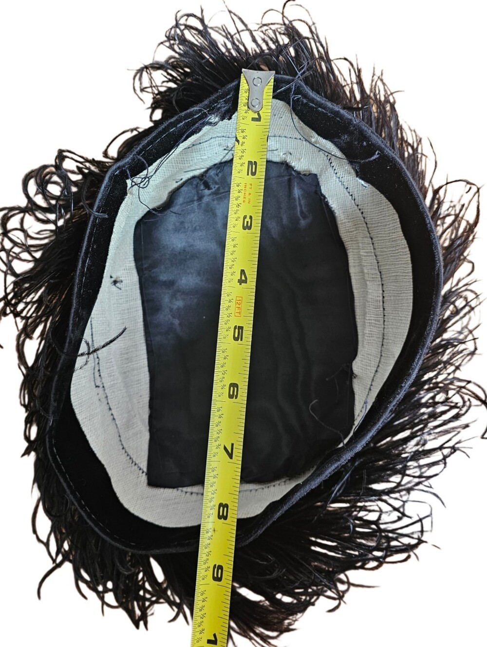 True Vintage Black Velvet Ostrich Feather Womens Hat
