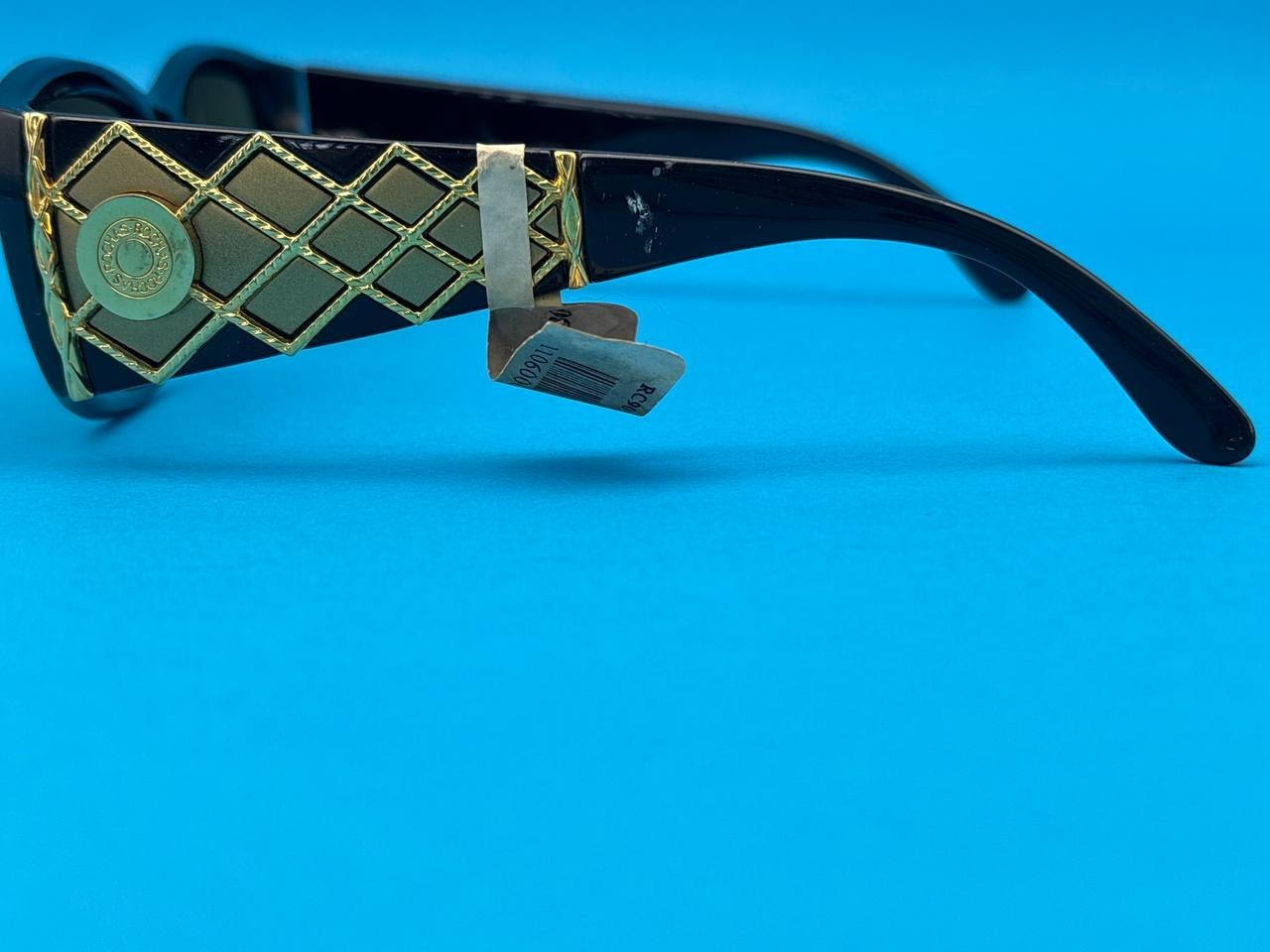 Vintage Rochas Paris 9029 33 Sunglasses Black Gold France Rare Designer Retro