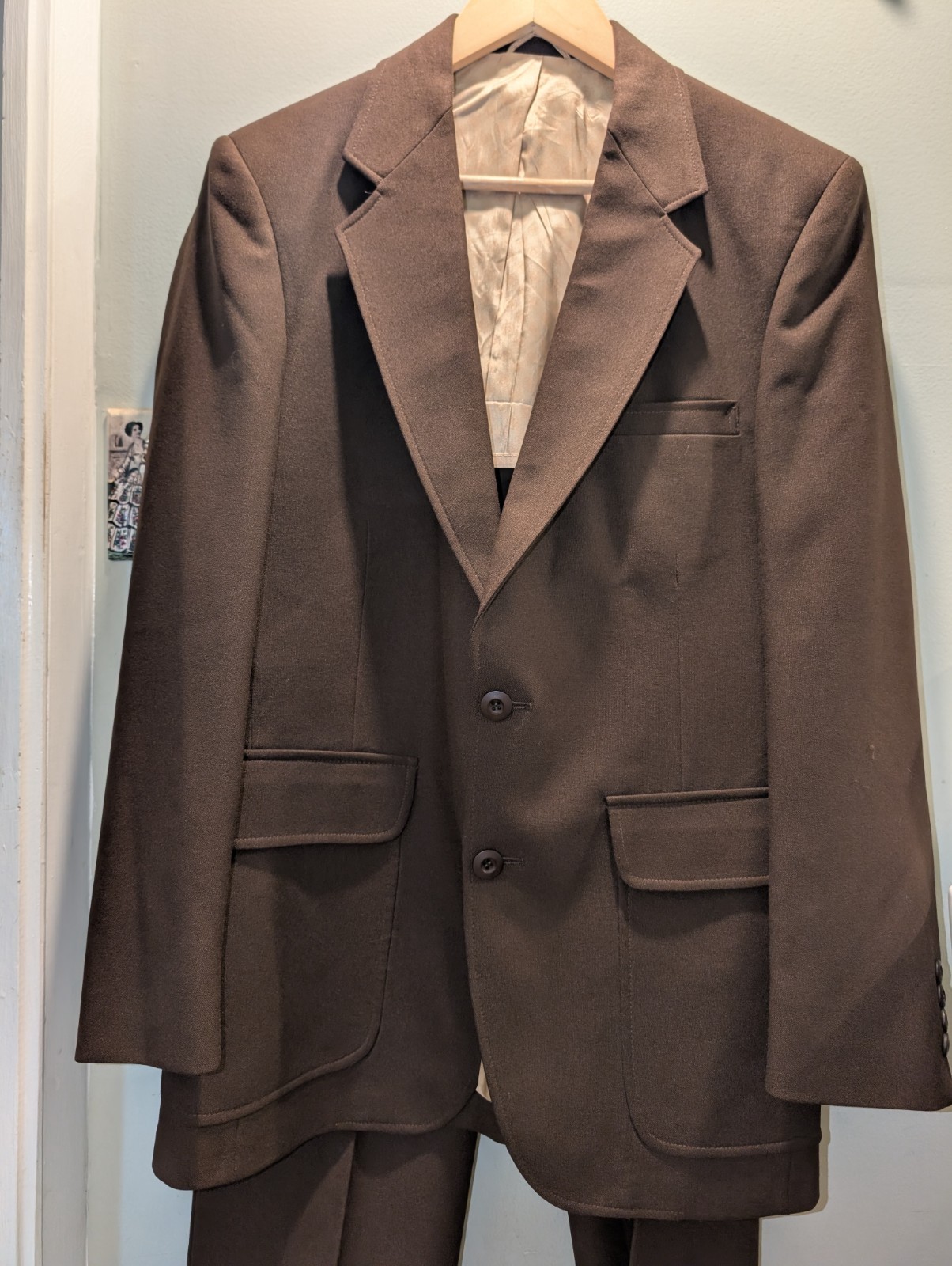 Men’s VTG 70s JC Penny Brown 2 PC Polyester Leisure Suit Sz 38 R 1970s Disco