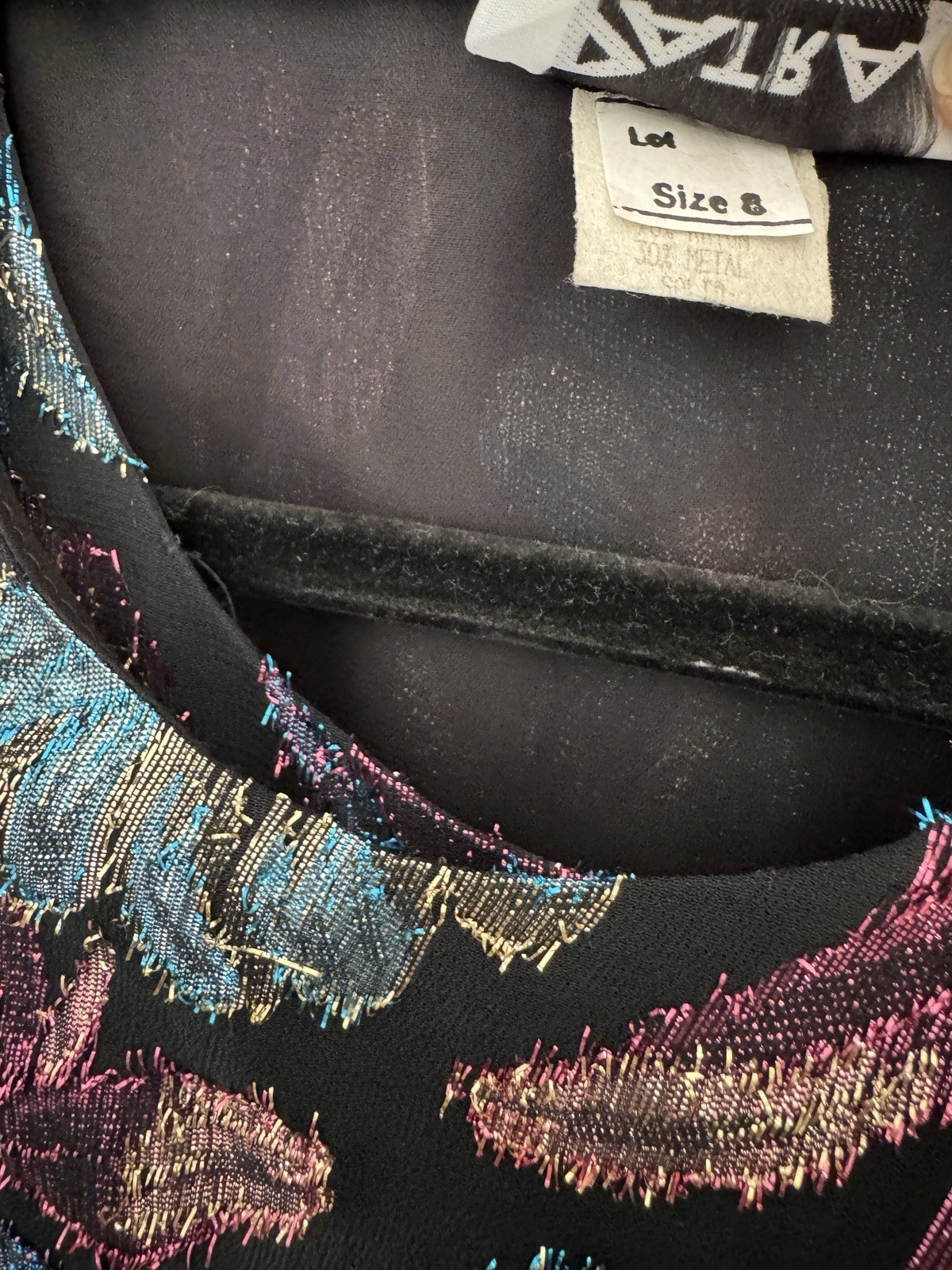 Vintage Patra Multi Color Metallic Blouse Medium/Large
