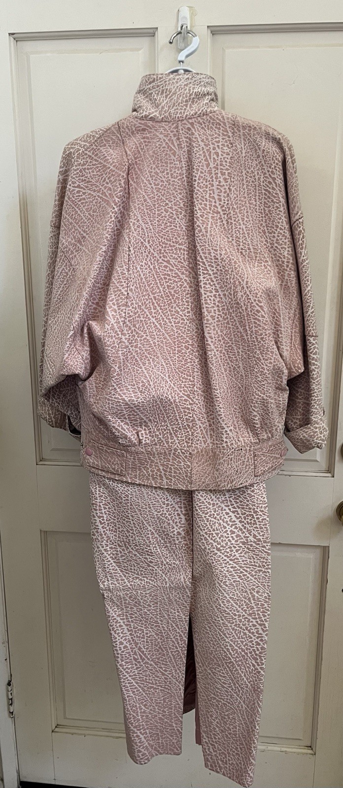 V.S.O.P. COGNAC VINTAGE ’80’s Pink Leather GLAM ROCK Jacket/Skirt Set Sz M 9/10