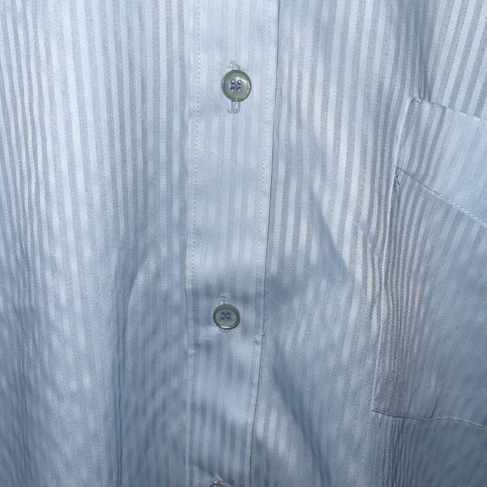 Sears Perma Prest Men’s Shirt 16 32-33 Button Up Light Blue Retro Vintage