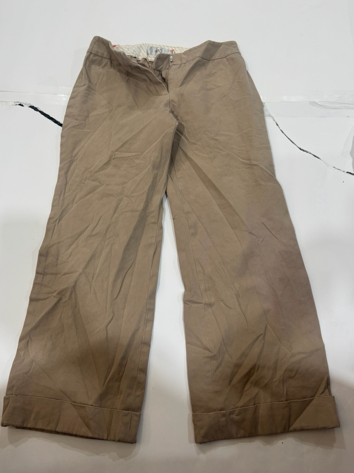Vintage WY? Womens Pants Size 2 Khaki Cotton Blend Cuffed Made in the USA