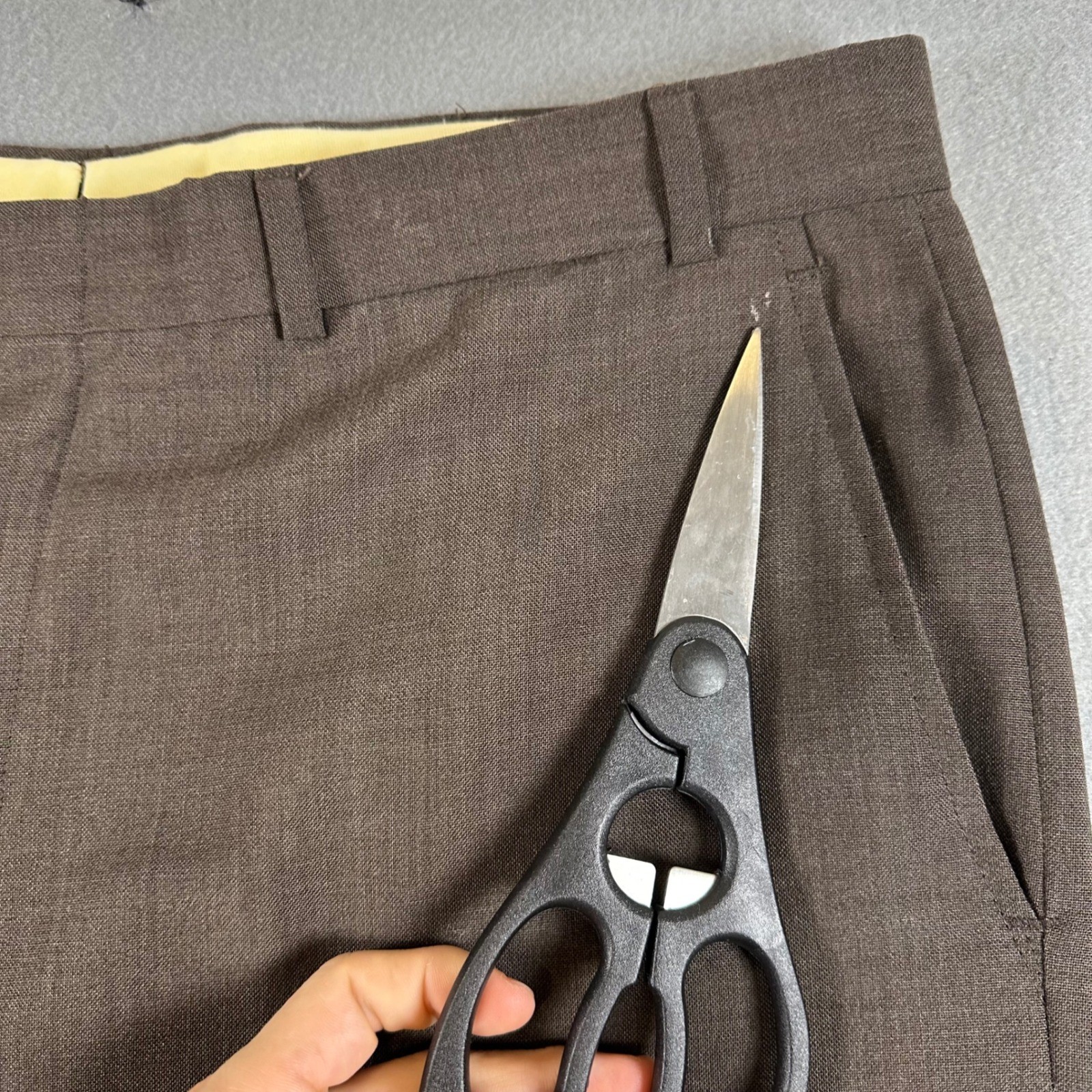 Towncraft Vintage Mens Brown Flat Front Dress Pants Made in USA Size 38