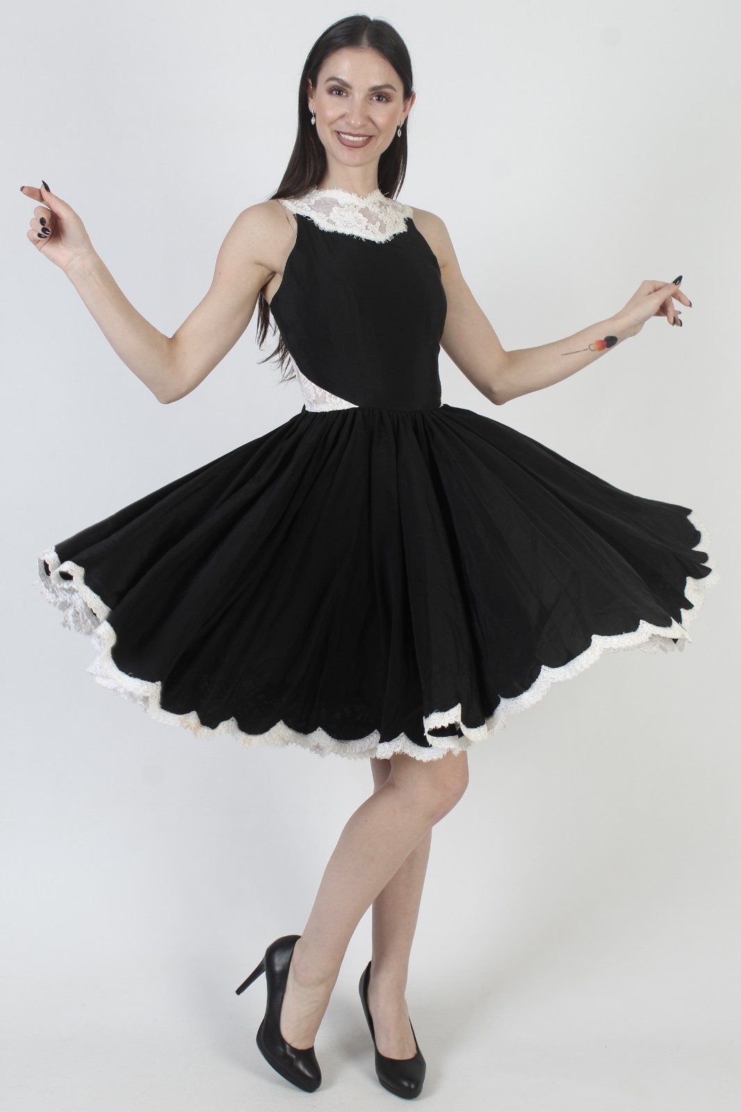 Vtg Geoffrey Beene Tuxedo Dress Neiman Marcus Black Silk Evening Designer Gown