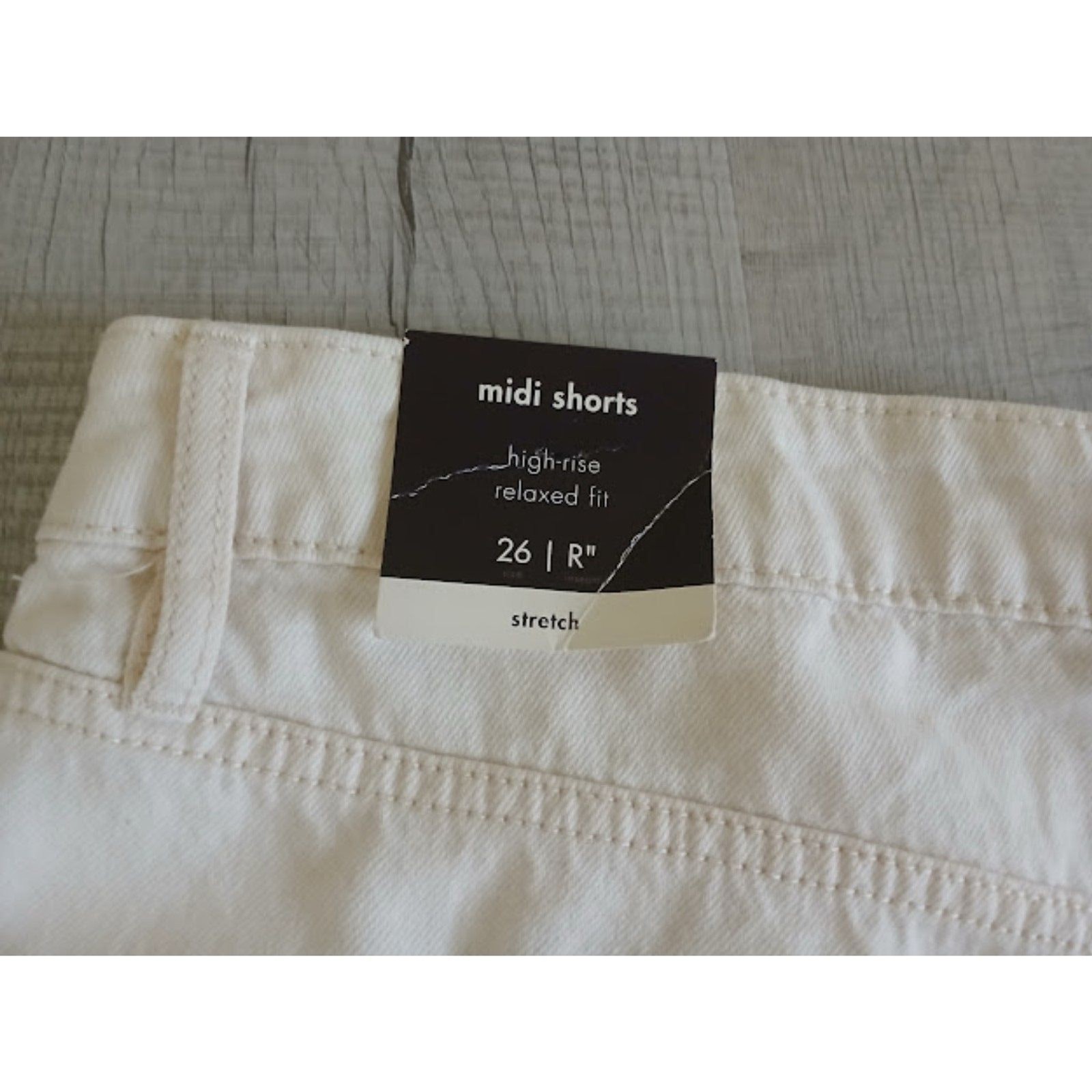 Ava & Viv Beige Denim Shorts Womens White Wash 5 Pocket Casual