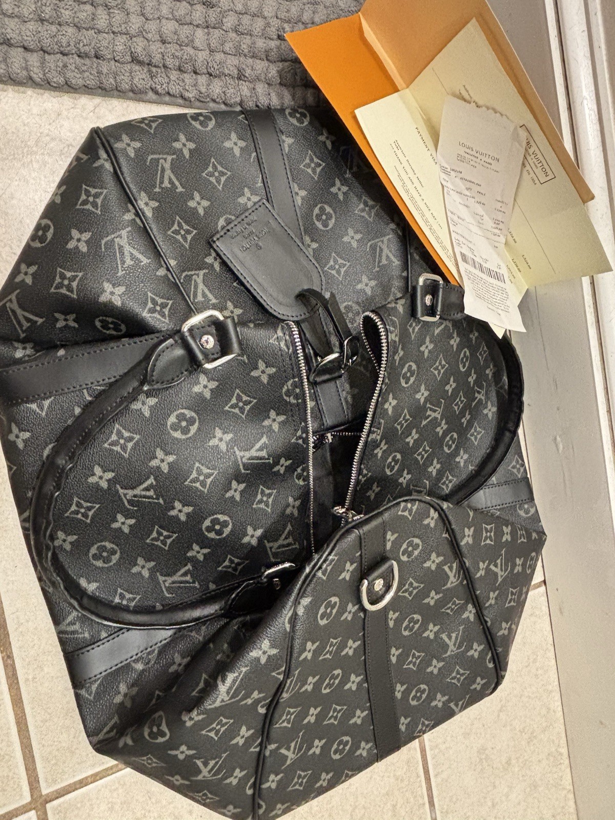 Louis Vuitton Keepall Bandouliere 45 Monogram Eclipse Bag Read Disc. Fast Ship !