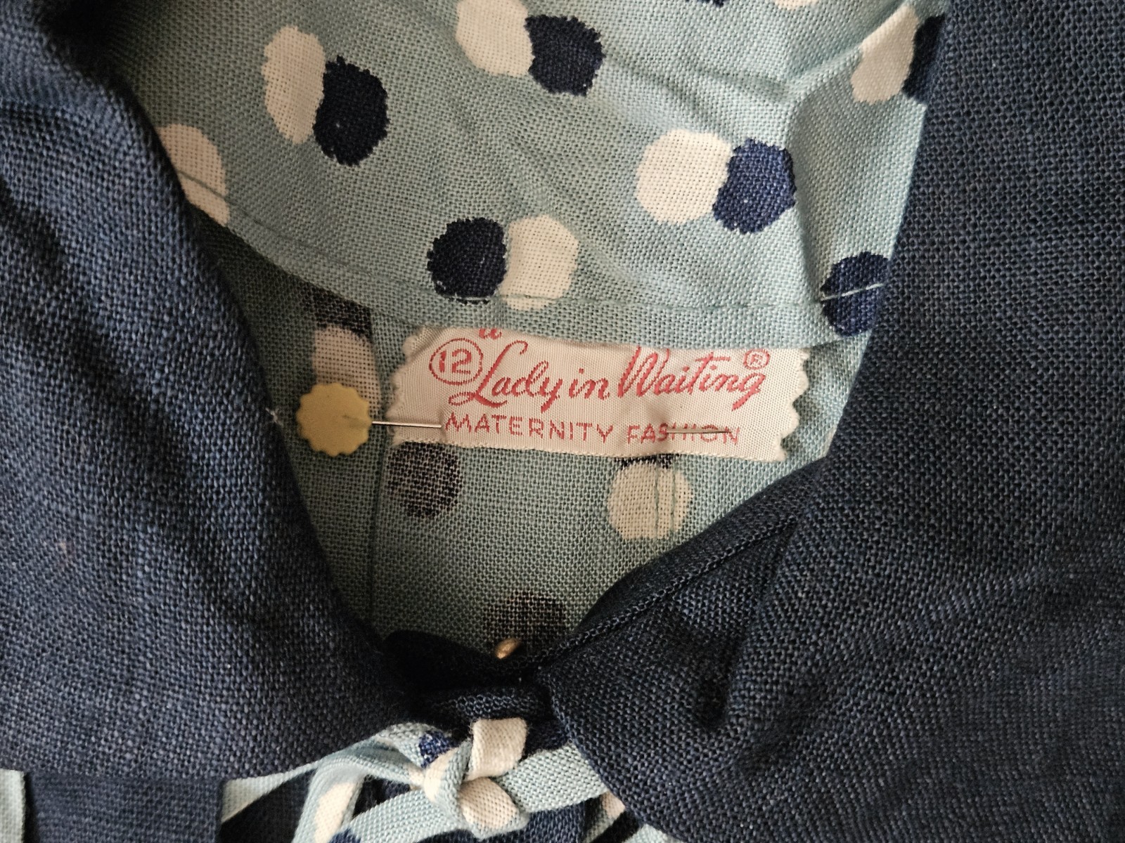 Lady in Waiting Maternity Fashion 1960s Vintage Blouse & Skirt Ensemble Sz 12