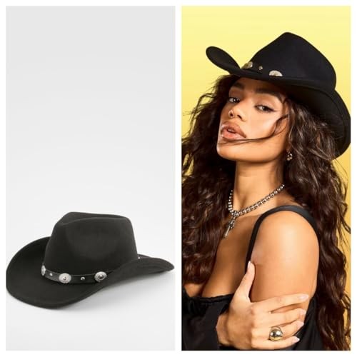 Brown Hat Bands for Cowboy Hats Women Men Retro Ethnic Handmade Black #2