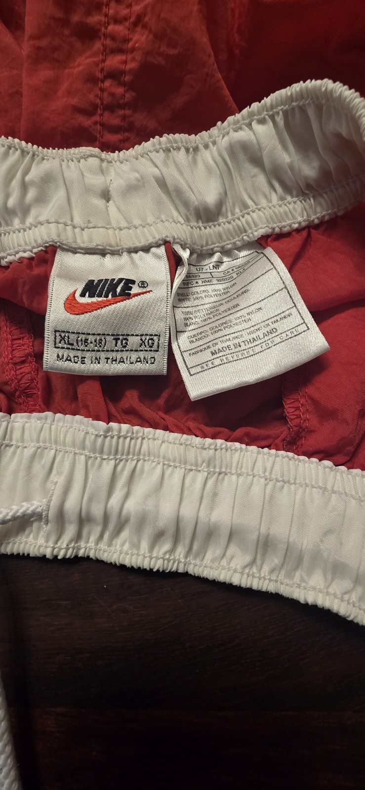 Nike Unisex Windbreaker Shorts Vintage 90s Red, XL