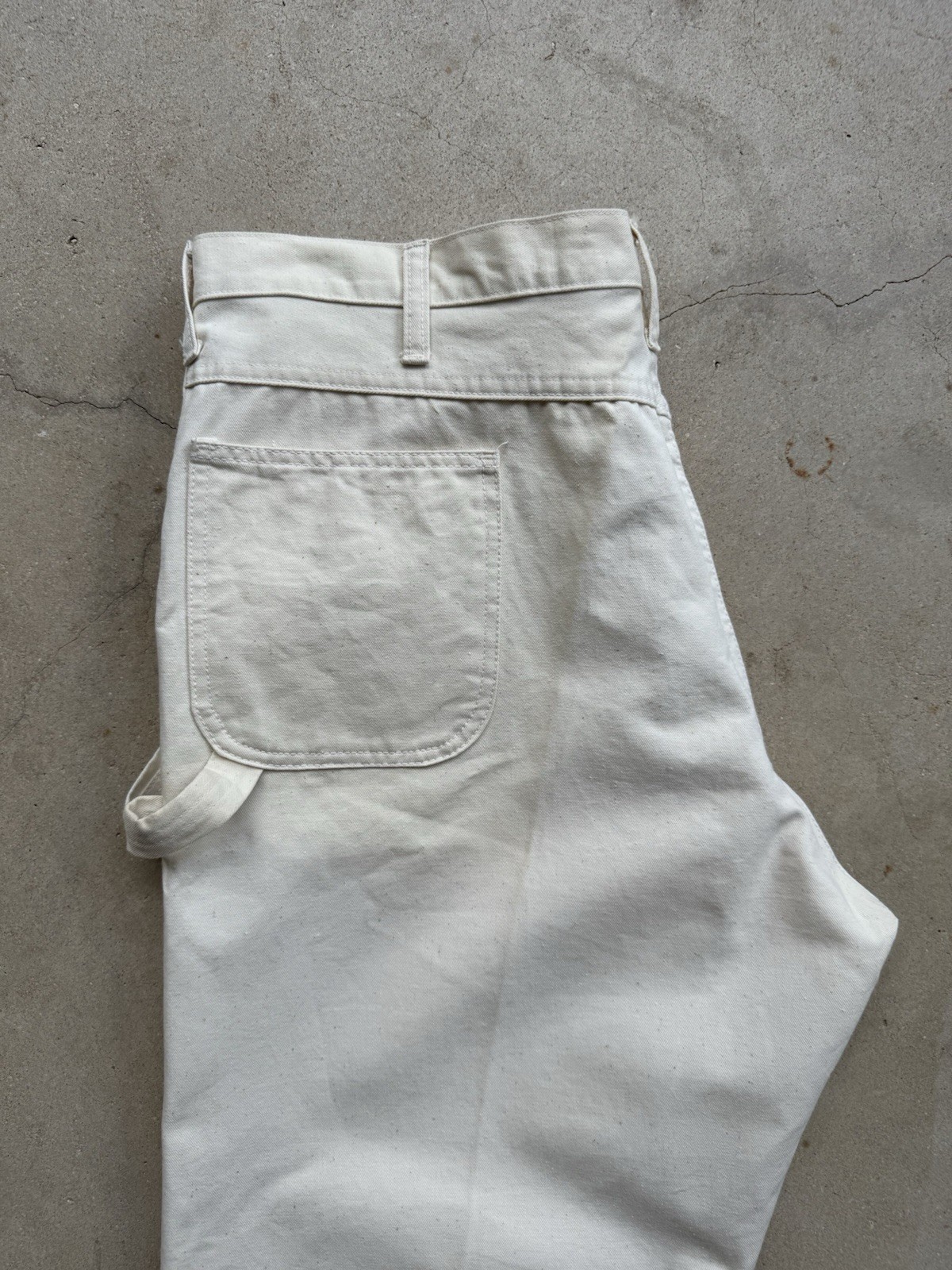 90s Vtg Dickies W 38 L 30 Carpenter Painter Off White Pants Work Cotton Natural