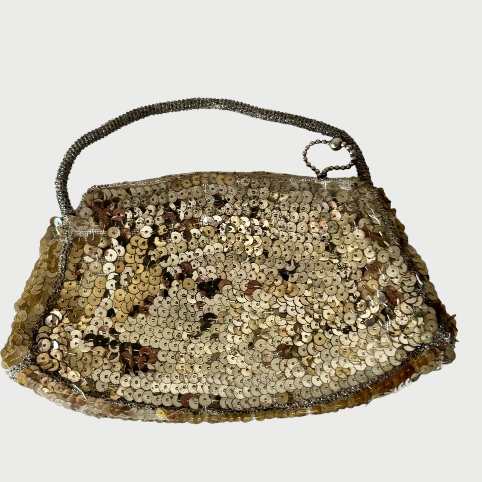 Vintage Art Deco Gold Sequin Evening Bag Made in Czechoslovakia