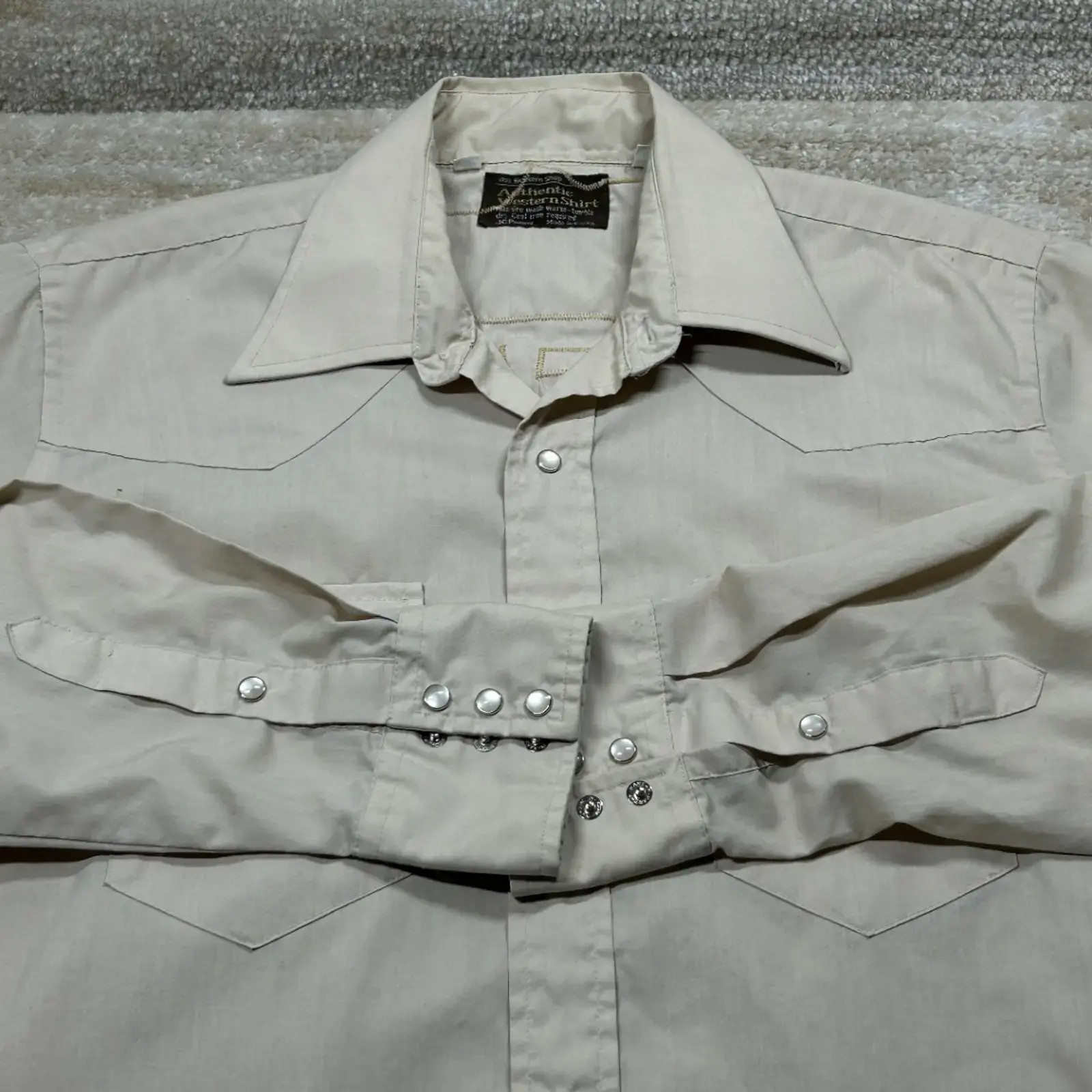 Authentic Western Shirt Buick 1908 Embroidered Vintage Large 65 Polyester 35