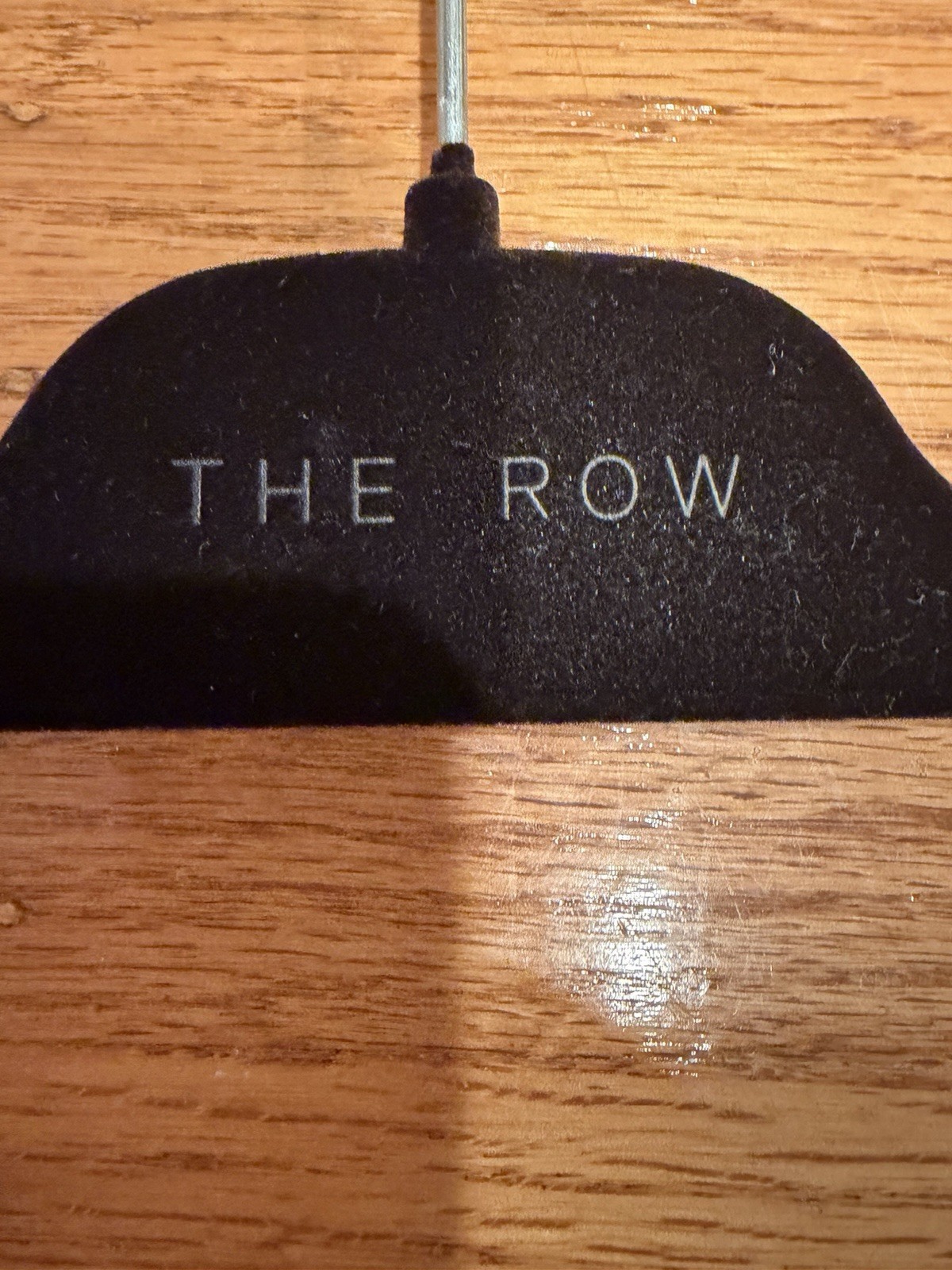 The Row Luxury Velvet Logo Embossed Clothing Hanger Brown Clip Style