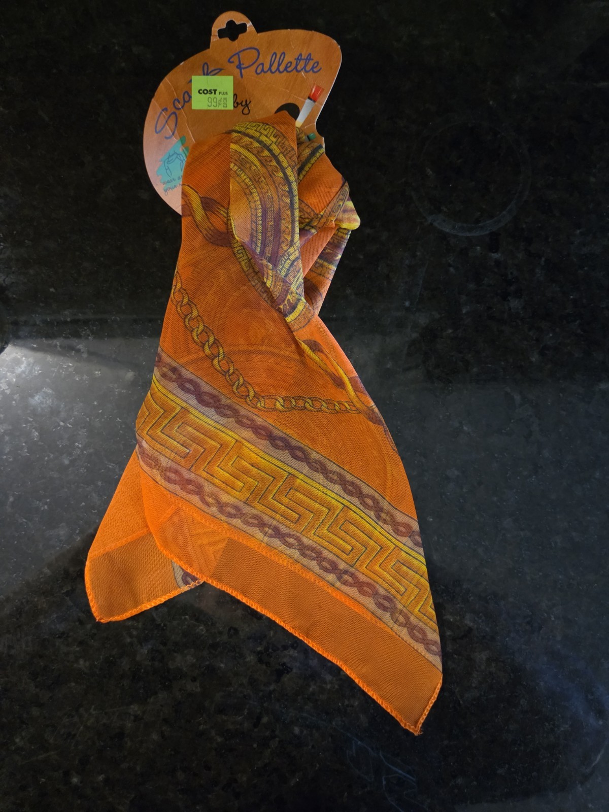 Lot of 2 Vintage 70s Scarf Palette by Bijou NWT Yellow Orange Mod Baroque Retro