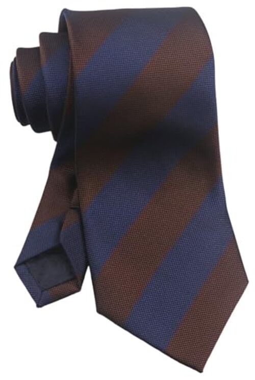 3.15″(8cm) Fashion Striped Ties Mens Plaid One Size Navy, Chocolate Brown