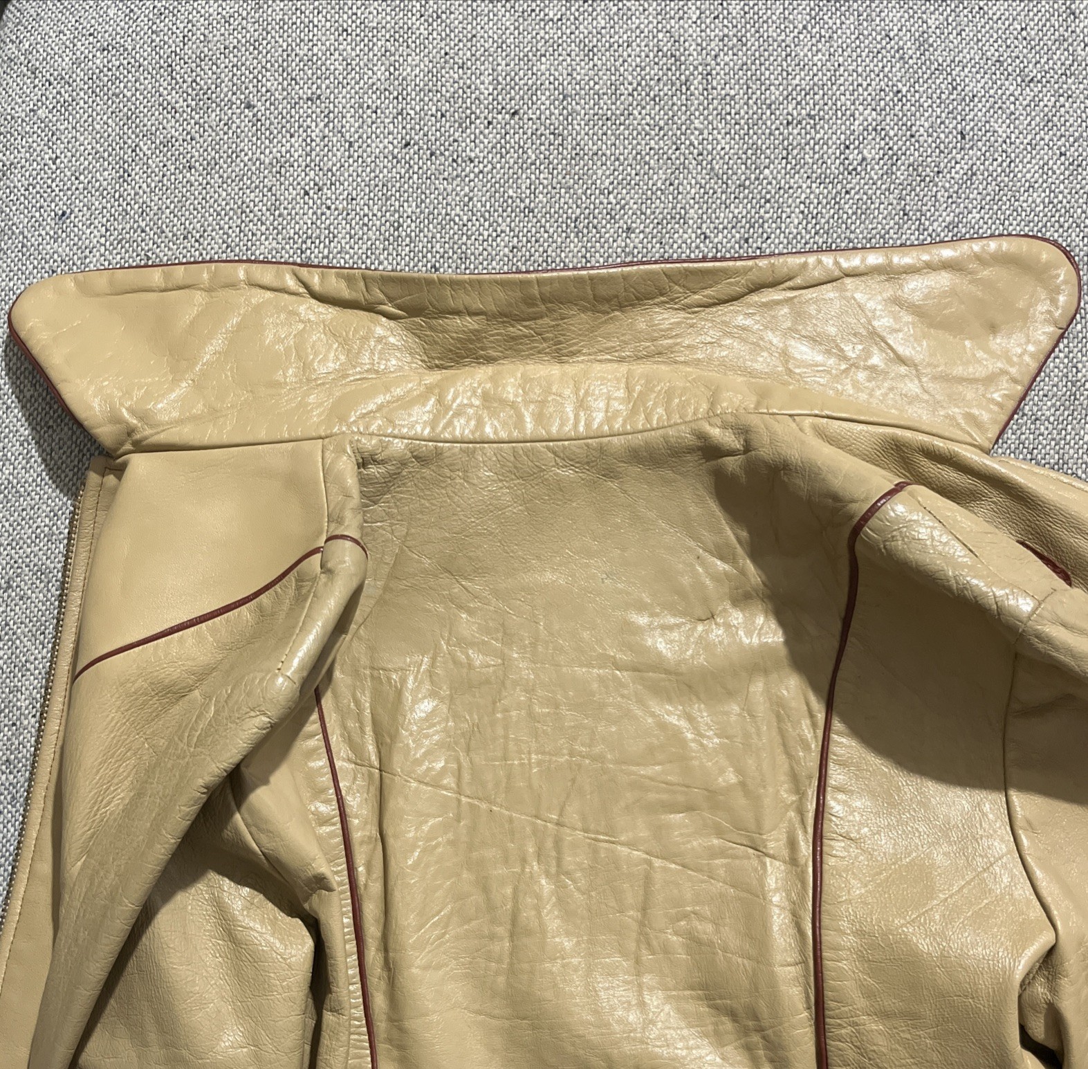 Vintage 1970s Rodeo East West Musical Instruments Floral Leather Jacket Hippie S