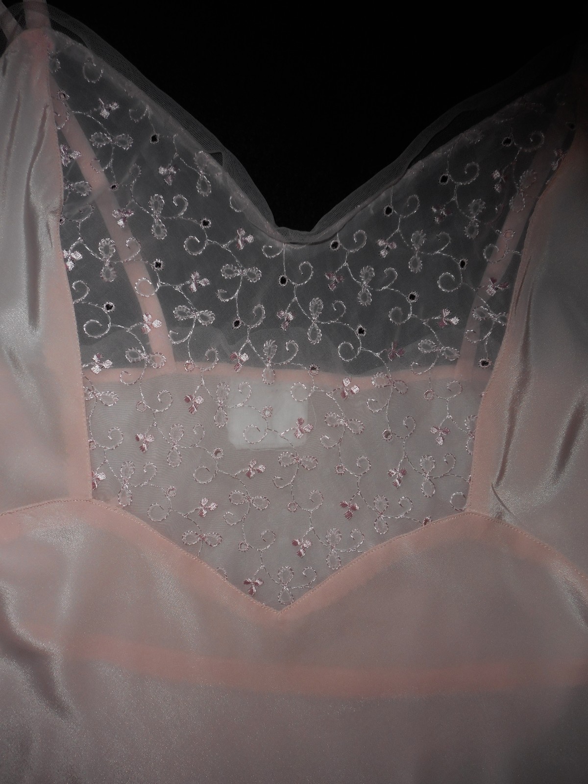 30/32 Vtg Pink Full Slip Bias Cut and Rogers Formfit 1/2 Slip Ribbons ‘n Bows