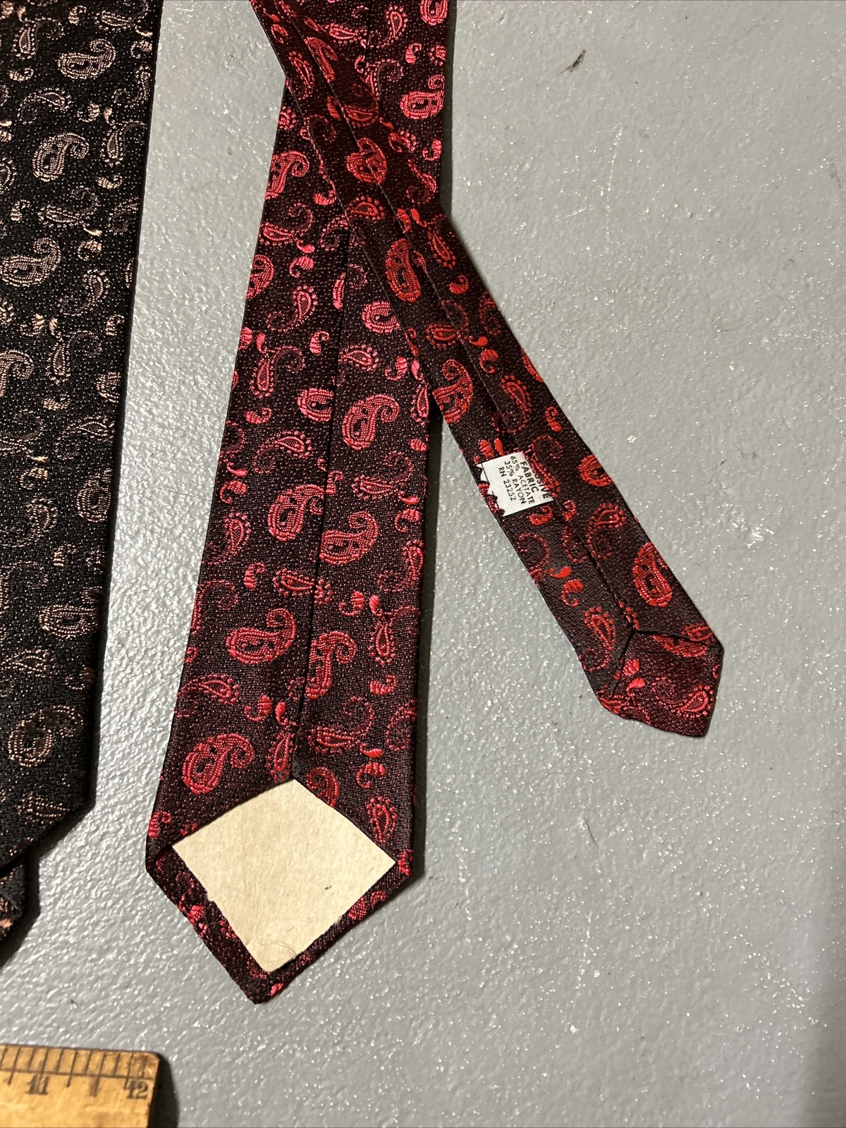 6 New Old Stock 1960’s Paisley NOS Vintage Narrow 2.5” Wide Acetate Rayon Ties