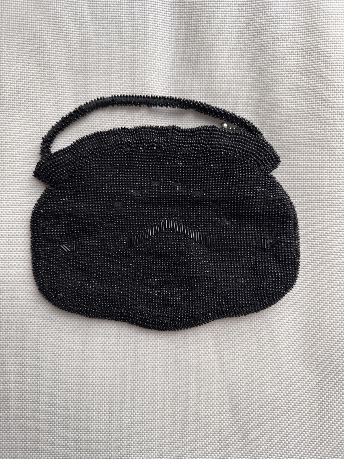 Czechoslovakia Black Glass Beaded Small Purse