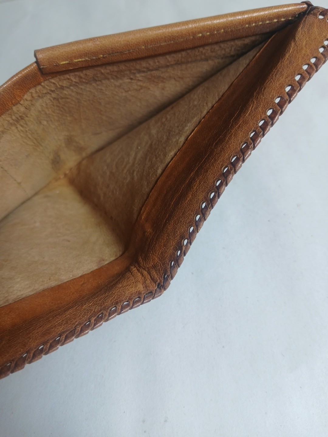 VTG Leather Wallet Embossed Women Hand Stitched India