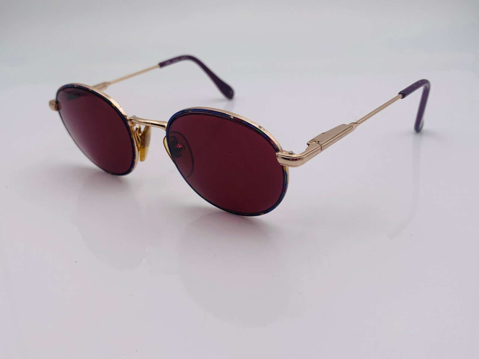 Vintage Clear Vision SCF 913 Gold Multi-Color Oval Sunglasses FRAMES ONLY