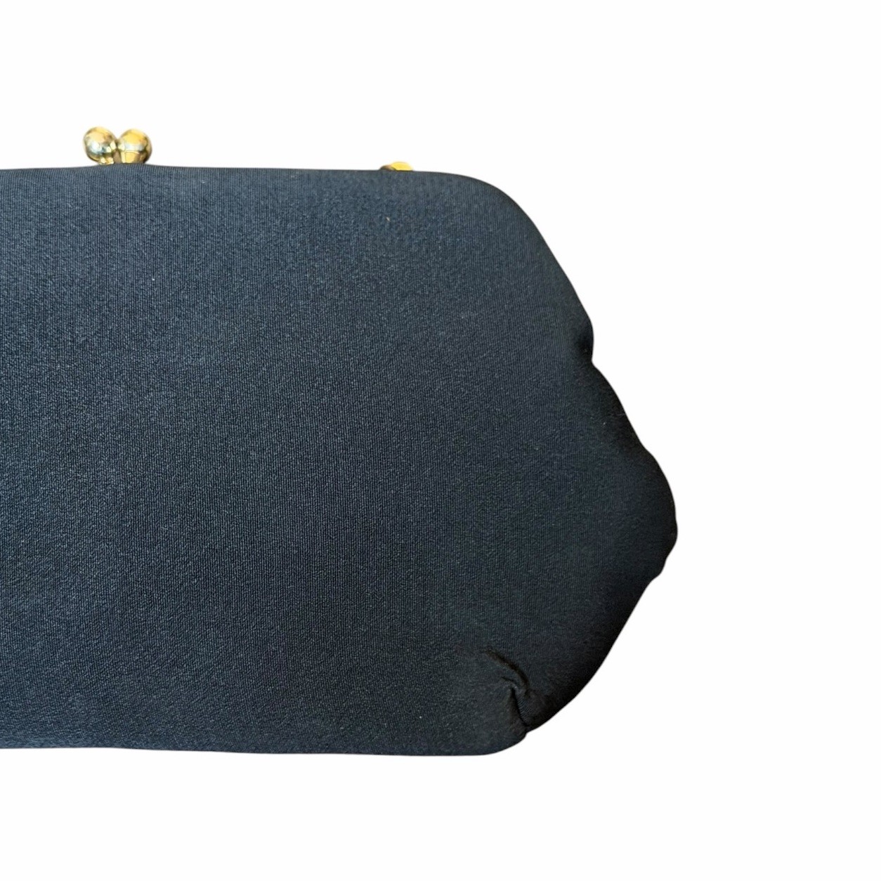 Vintage HL USA Black Satin Evening Clutch Kiss Lock Formal Cocktail Purse