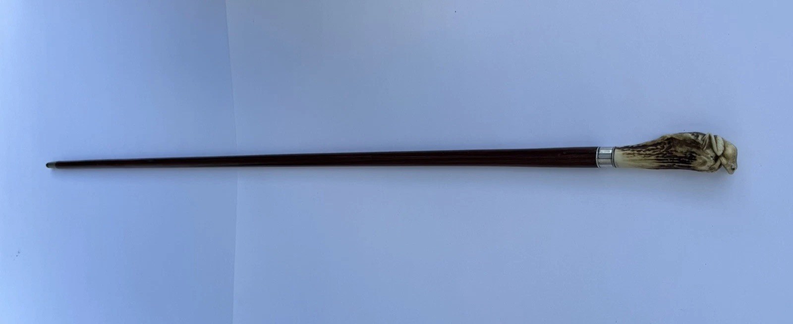 FINE MEIJI PERIOD JAPANESE HAND CARVED FROG ANTIQUE ROSEWOOD WALKING CANE STICK