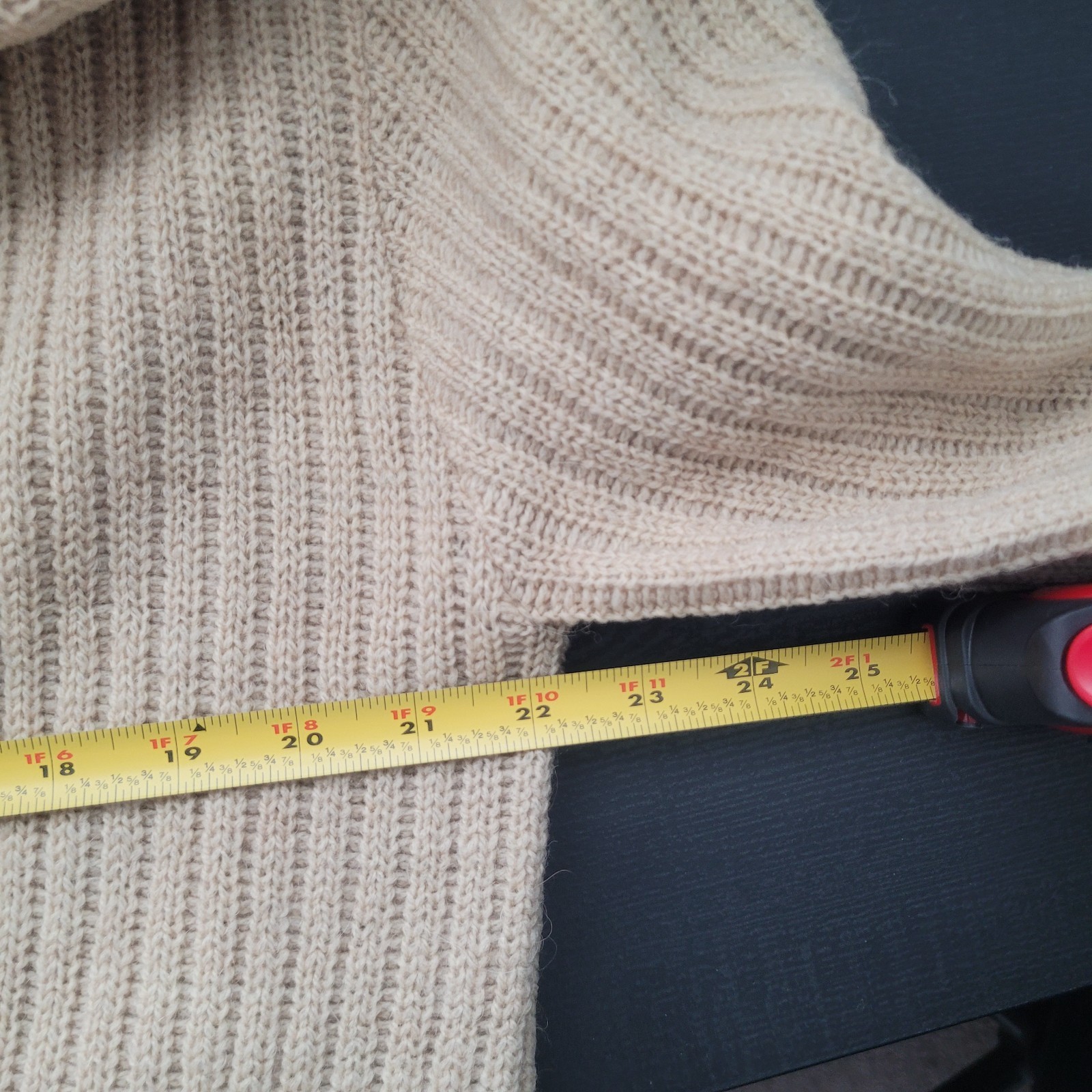 Vintage Brentwood Fine Wool Cardigan Size 44 Tan Preppy Academia Old Money