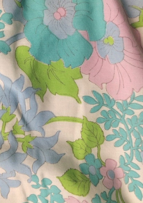 Tanner Of North Carolina Dress Dorothy Cox Cotton Shift Sz 16 Blue Green 1960s