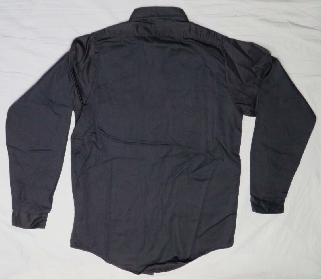 PENNEYS MENS SHIRT 14 1/2 CHARCOAL GRAY WORK PERMANENT PRESS OVEN CURED VINTAGE