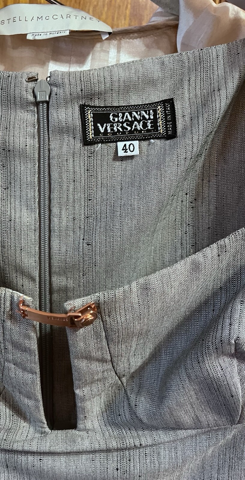 Gianni Versace Vintage 1990s Cocktail Dress Metal Logo Clasp Circa 94-96