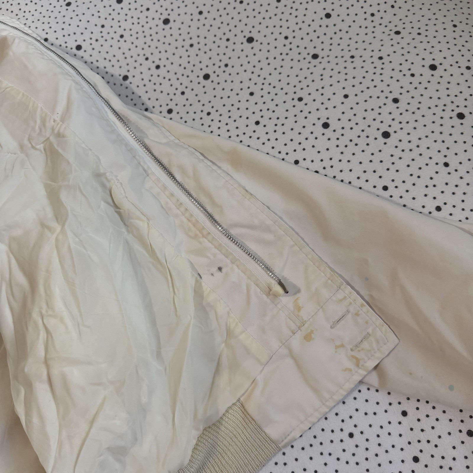 Vintage 1970s Ricco California Jacket Men’s M White Bomber CSU Master Gardener