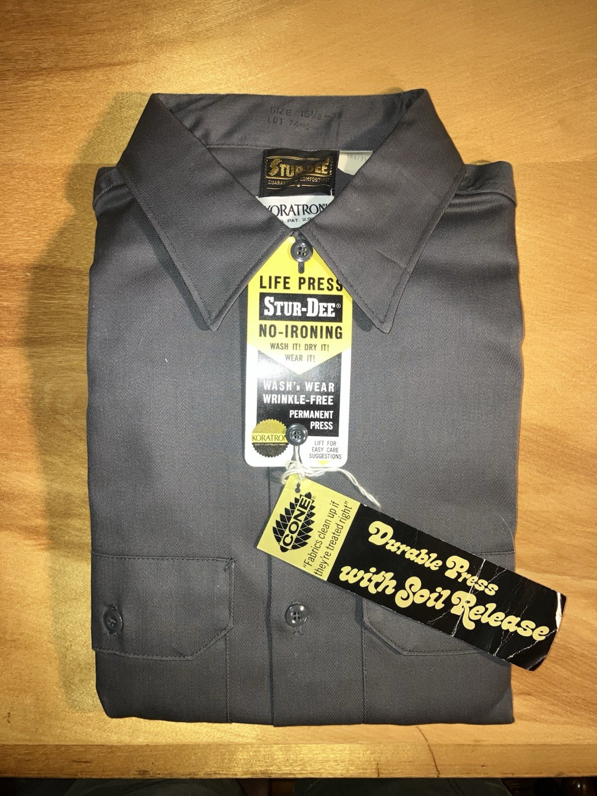 Vintage 70s NOS LARGE 16.5 LS STUR- DEE WASHINGTON DEE CEE UNION MADE Work Shirt