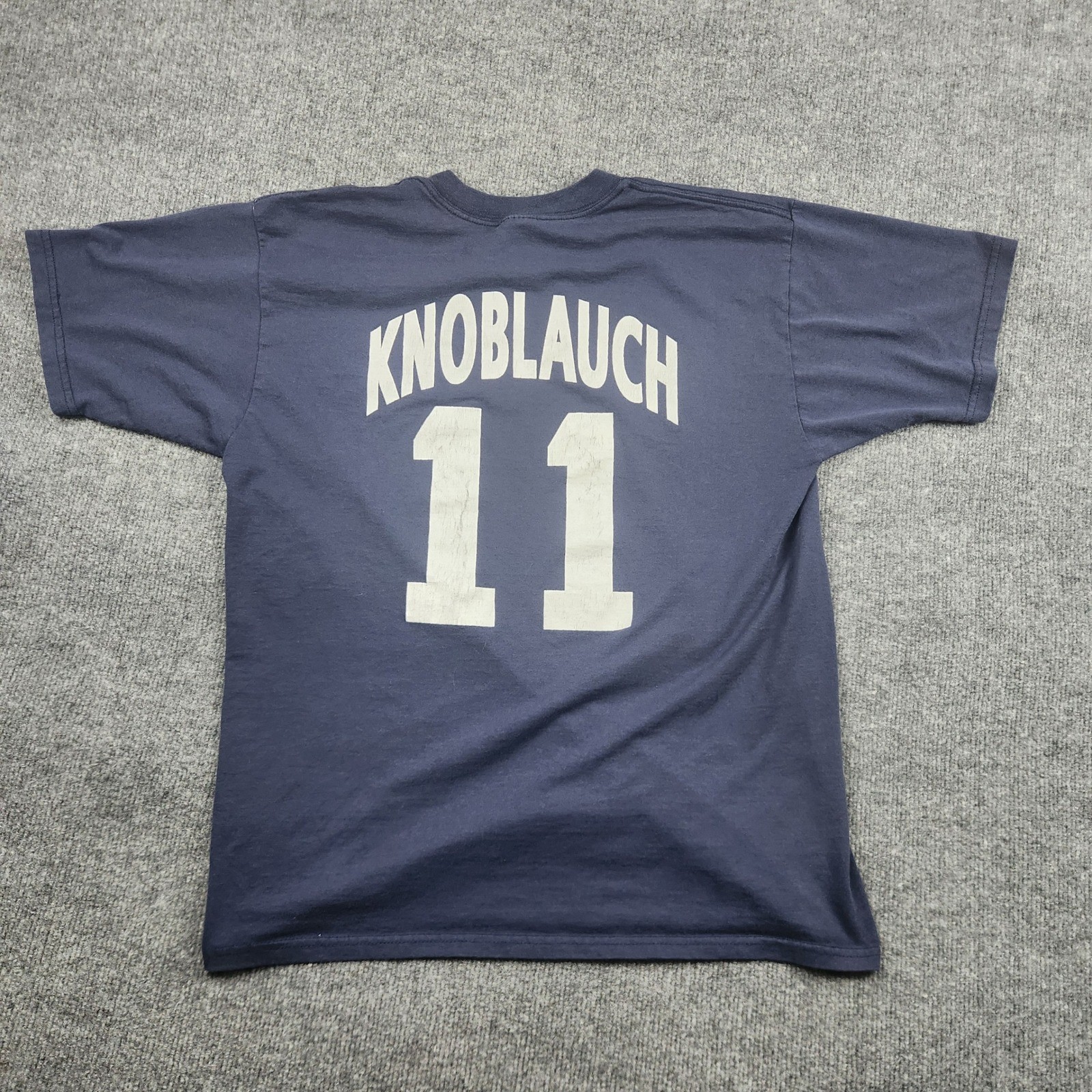 Vintage Fruit of the Loom NY Yankees Chuck Knoblauch 11 Navy T-Shirt Mens L