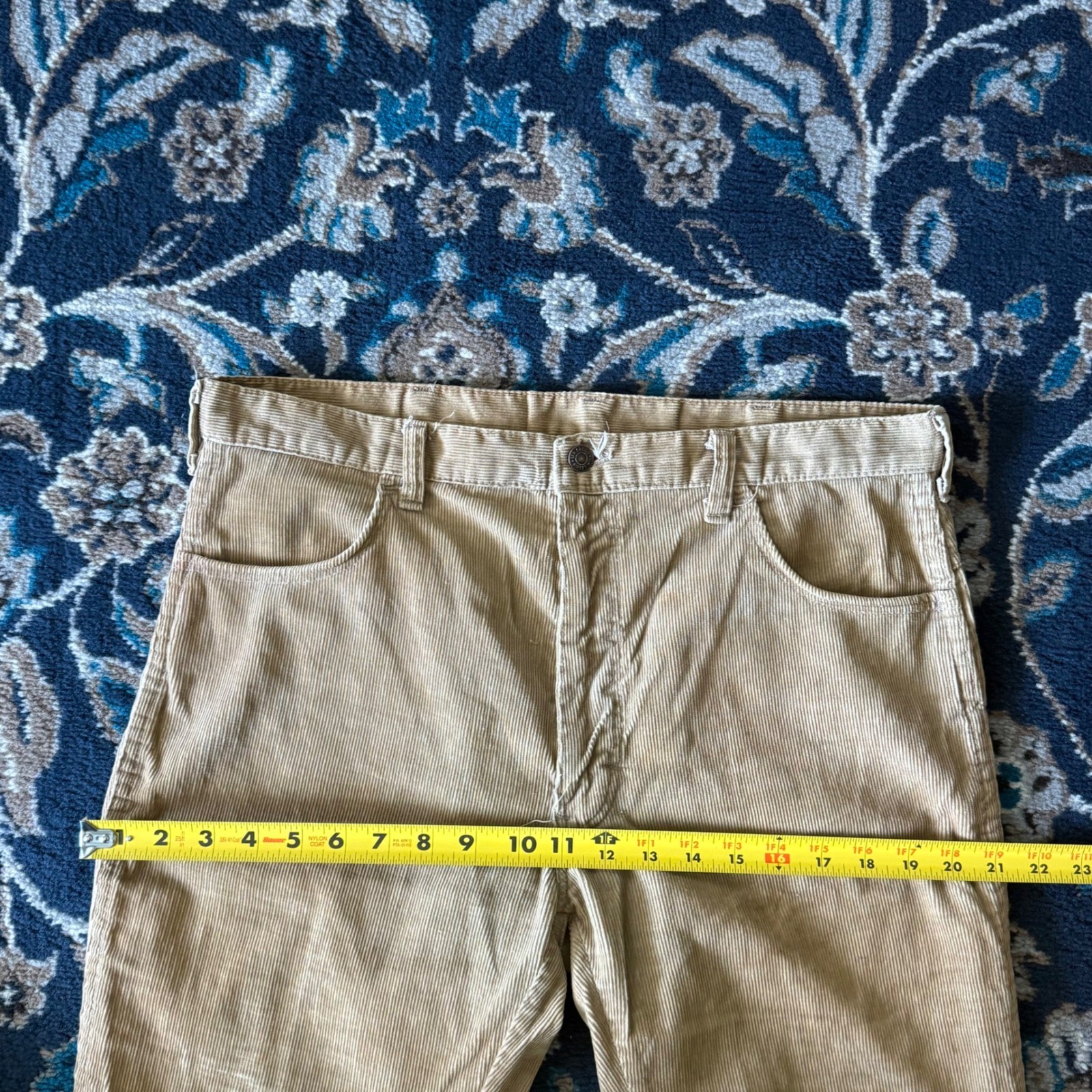 Vintage 70’s Tan Flare Leg Mr. Leggs Corduroy Pants Talon 42 Zipper