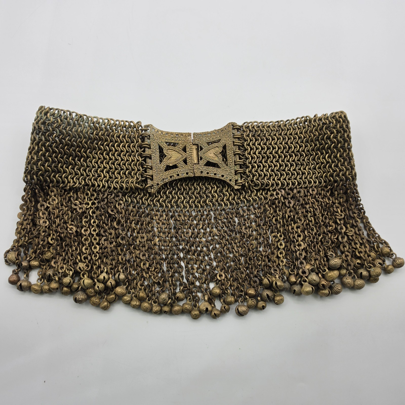 Vintage T’boli Tribe Brass Belt W/ Bells Handmade Philippines South Cotabato 29″