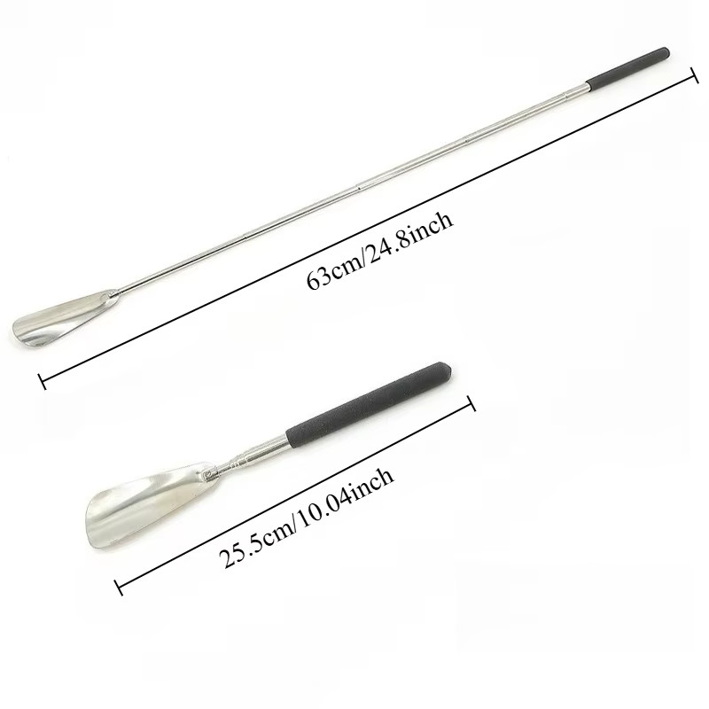 1Pcs Extendable Shoe Horn Long Handle for Seniors Adjustable Stainless Steel