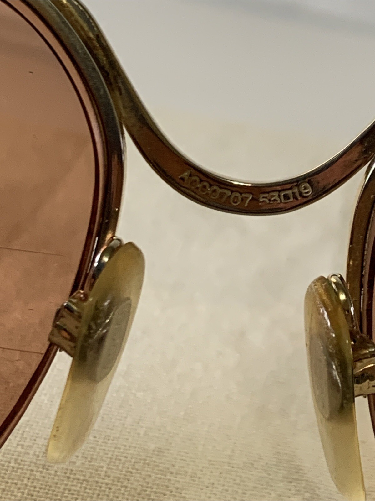 AOCO Lady Buxton 4 half frame eyeglasses 130 53/19 VTG gold square FRAMES ONLY