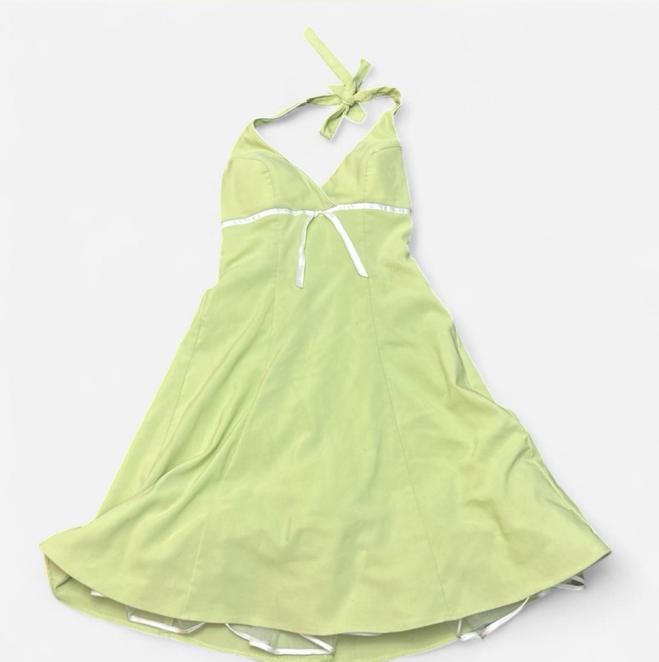 2006 Lime Green Halter Top Prom Dress 1950S 1960S Inspired Cosplay Theater