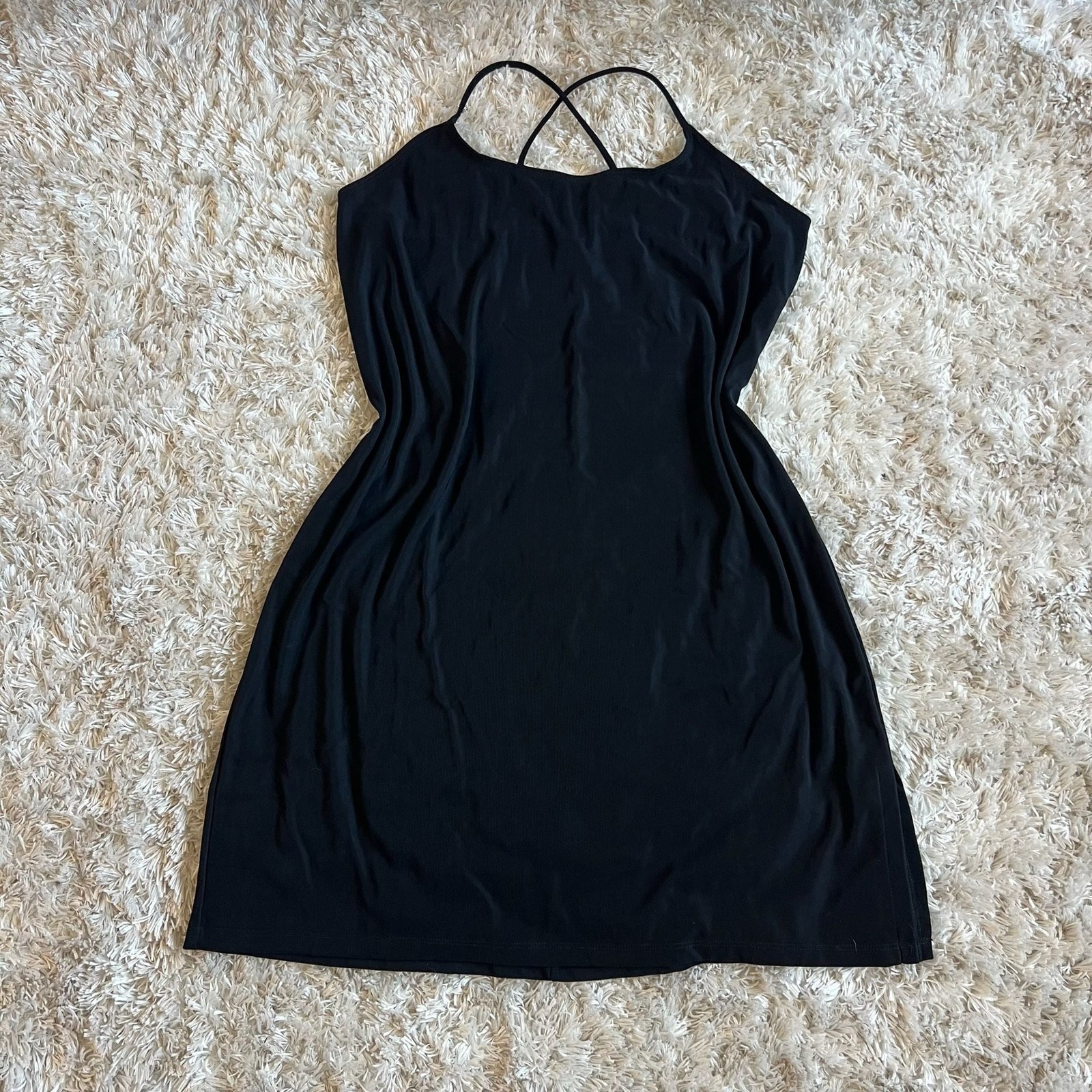 Vintage Frederick’s of Hollywood Women’s Black Strappy Mini Dress/Nightgown XL