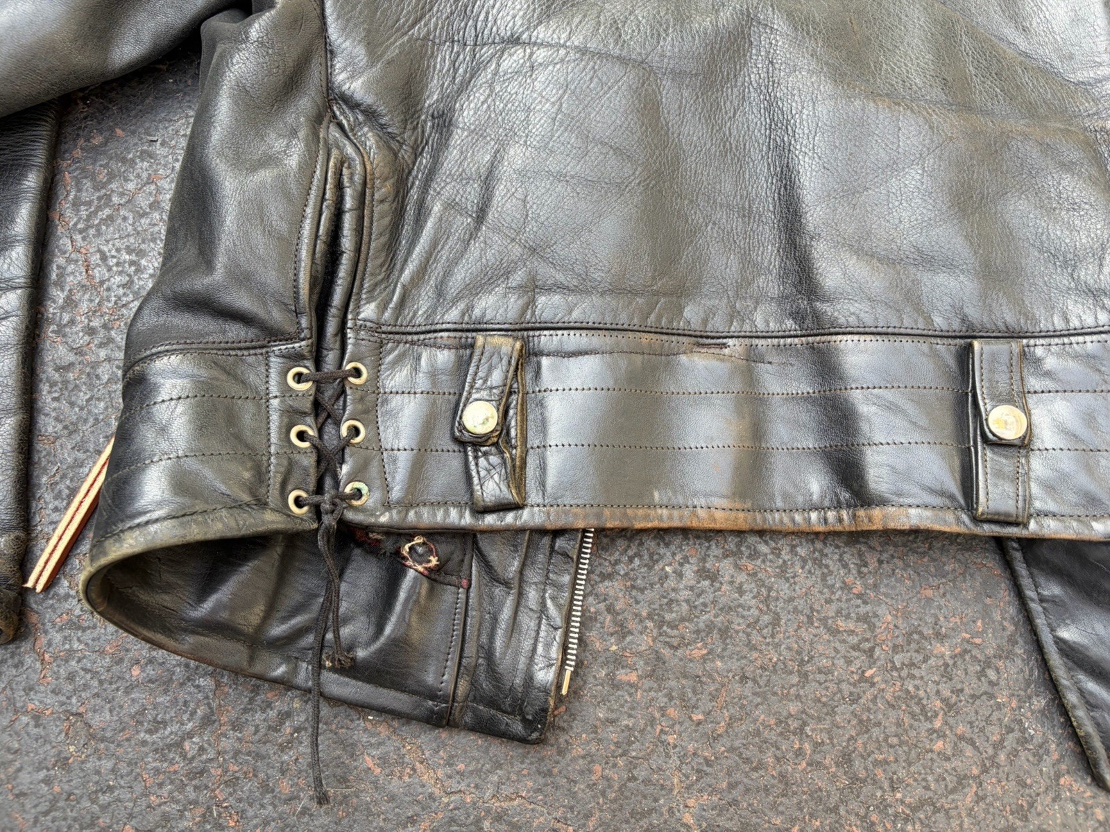VTG Northeaster Flying Togs Beck Horsehide Moto Jacket Tasseled Zippers See Pics