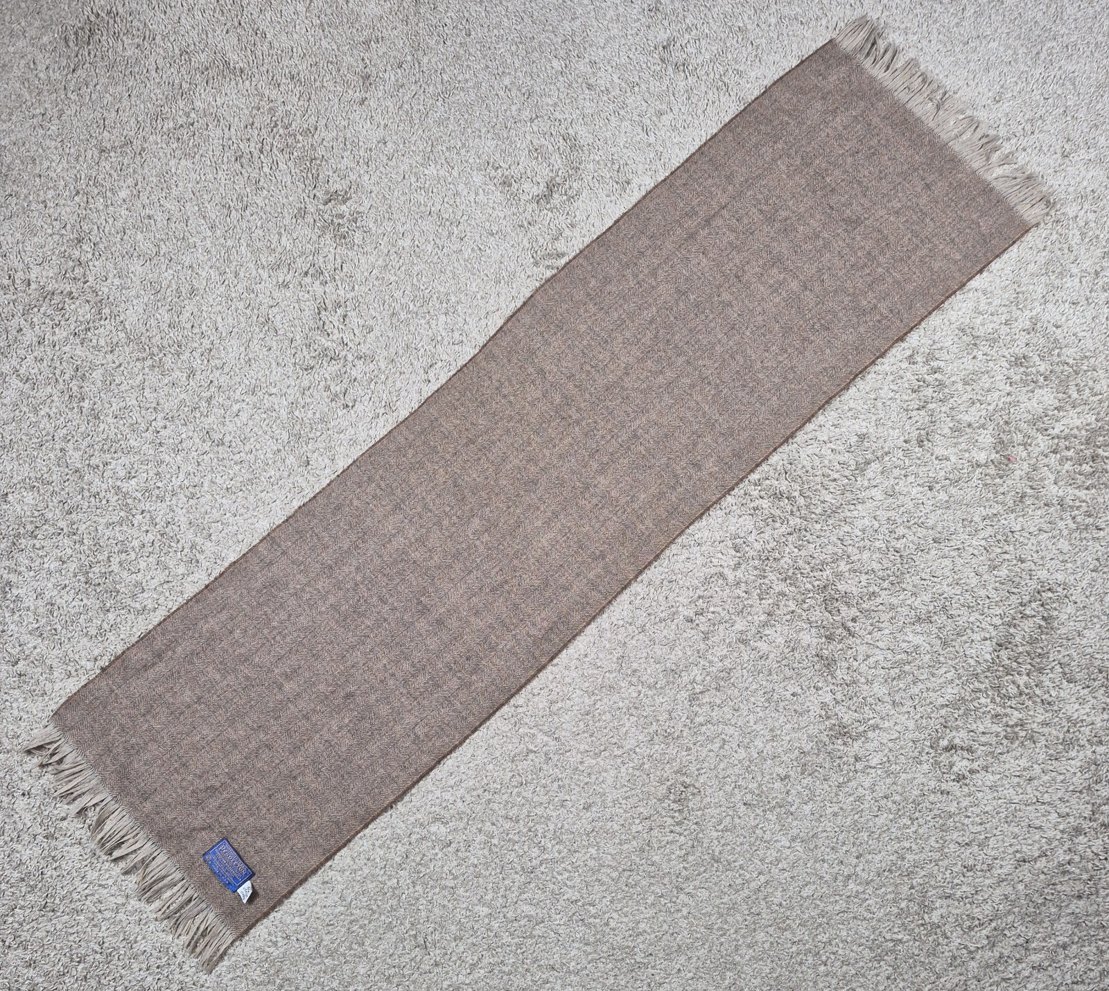 Vintage Pendleton 100% Wool Scarf Herringbone Fringe 46×12