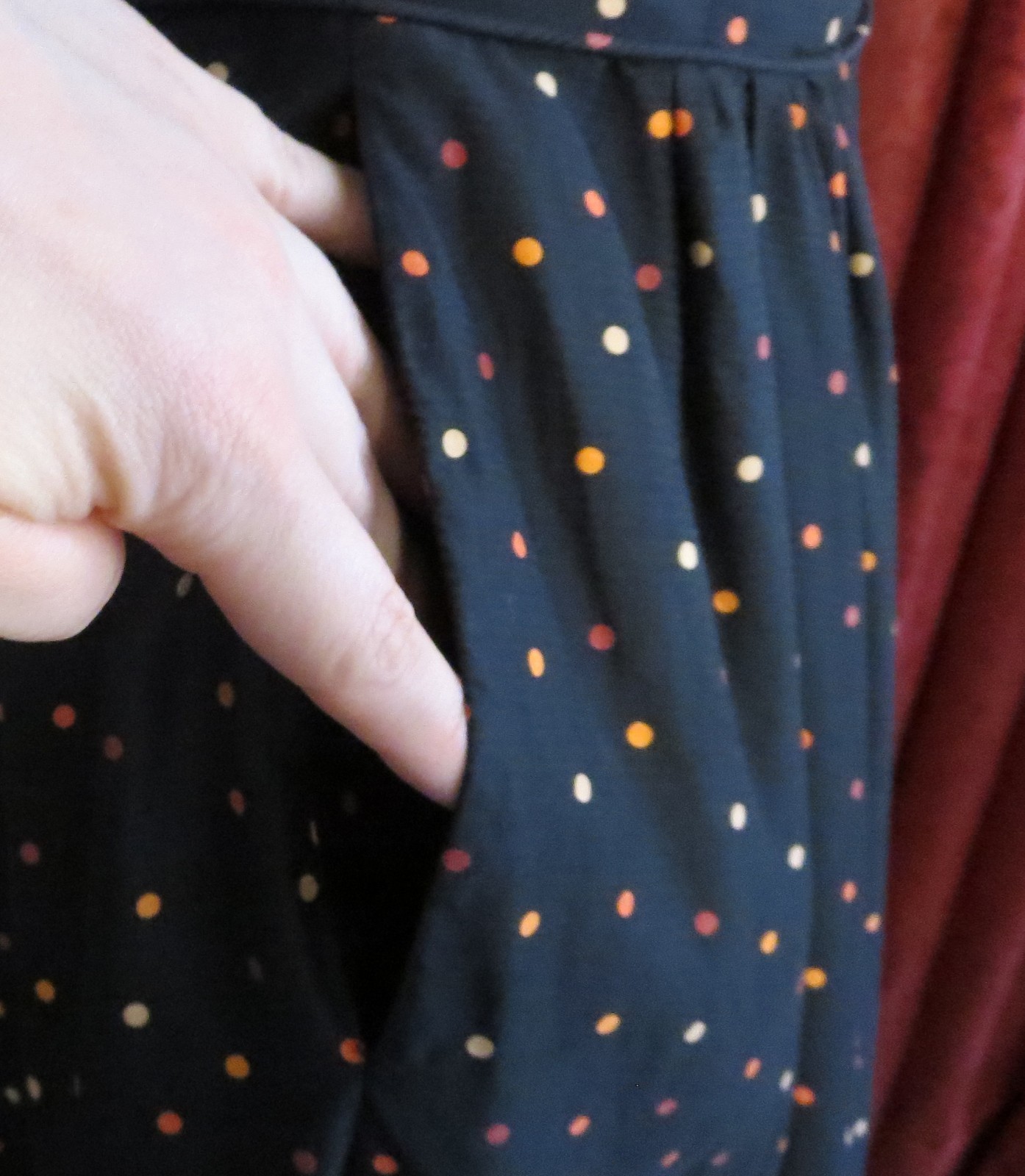 1950s Black and Orange Polka Dot Halter Party Dress with Bolero Marjae Miami XXS