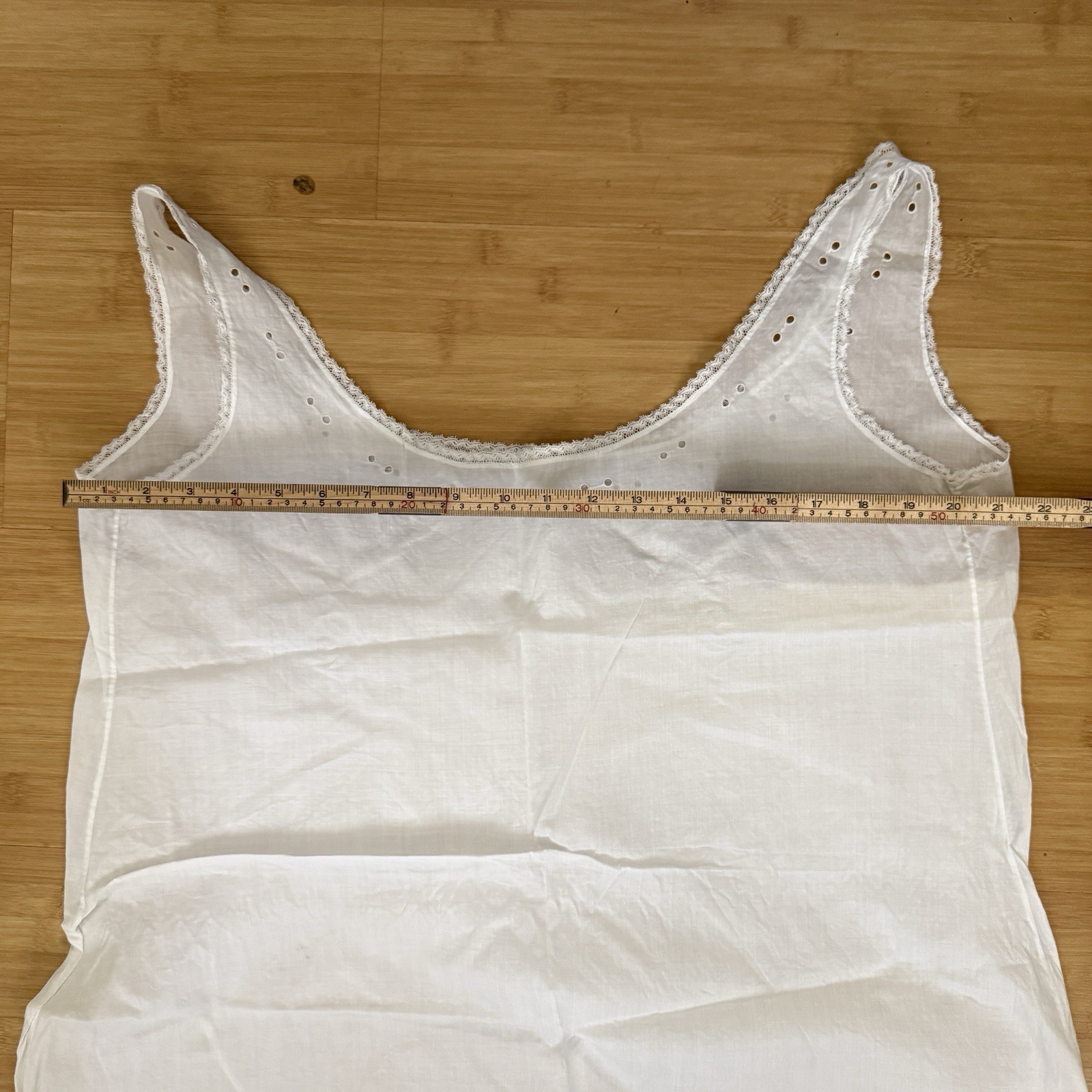 Antique White Fine Cotton Edwardian Step In Combinations Romper Button Crotch