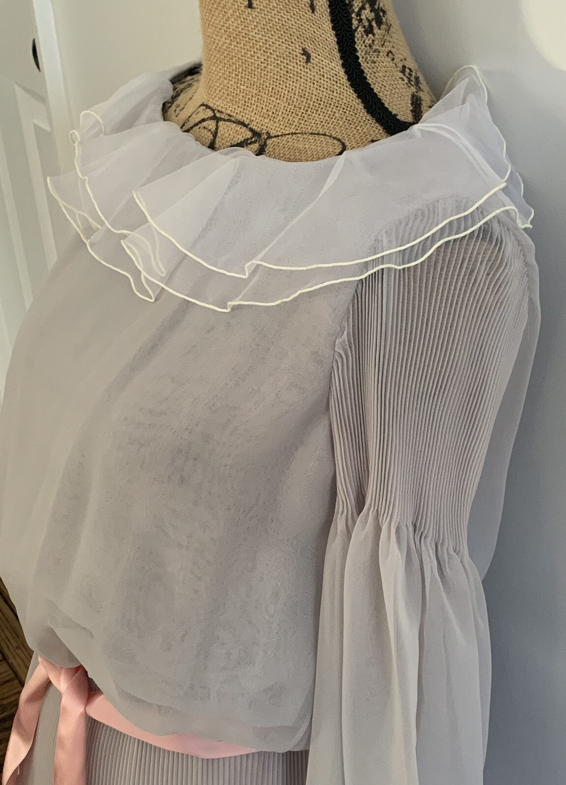 Vintage The Gilberts for Tally Chiffon Prairie Dress Secretary Librarian Tags