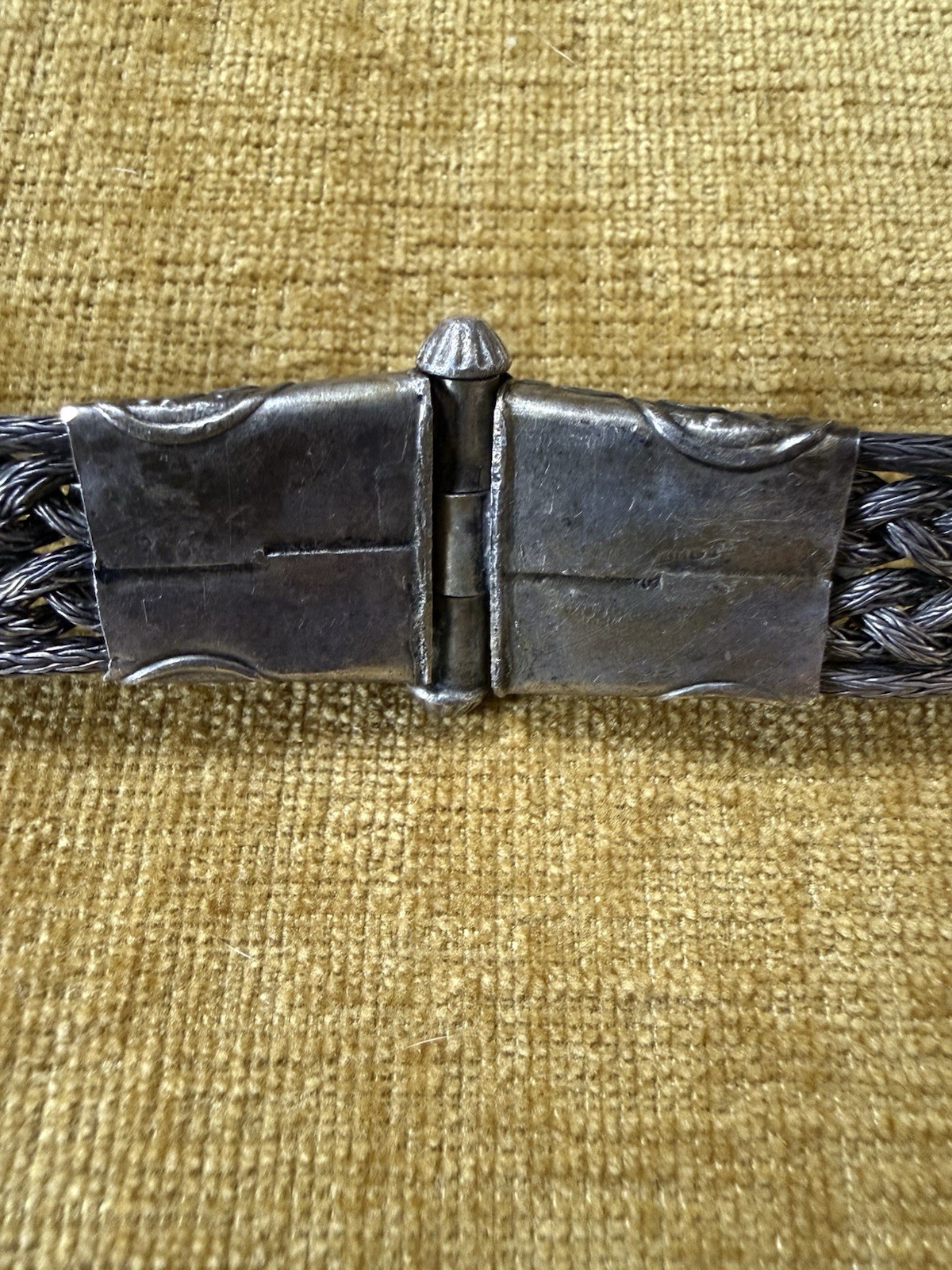 Vintage Indian Silver Braided 32” Deity Ceremonial Belt