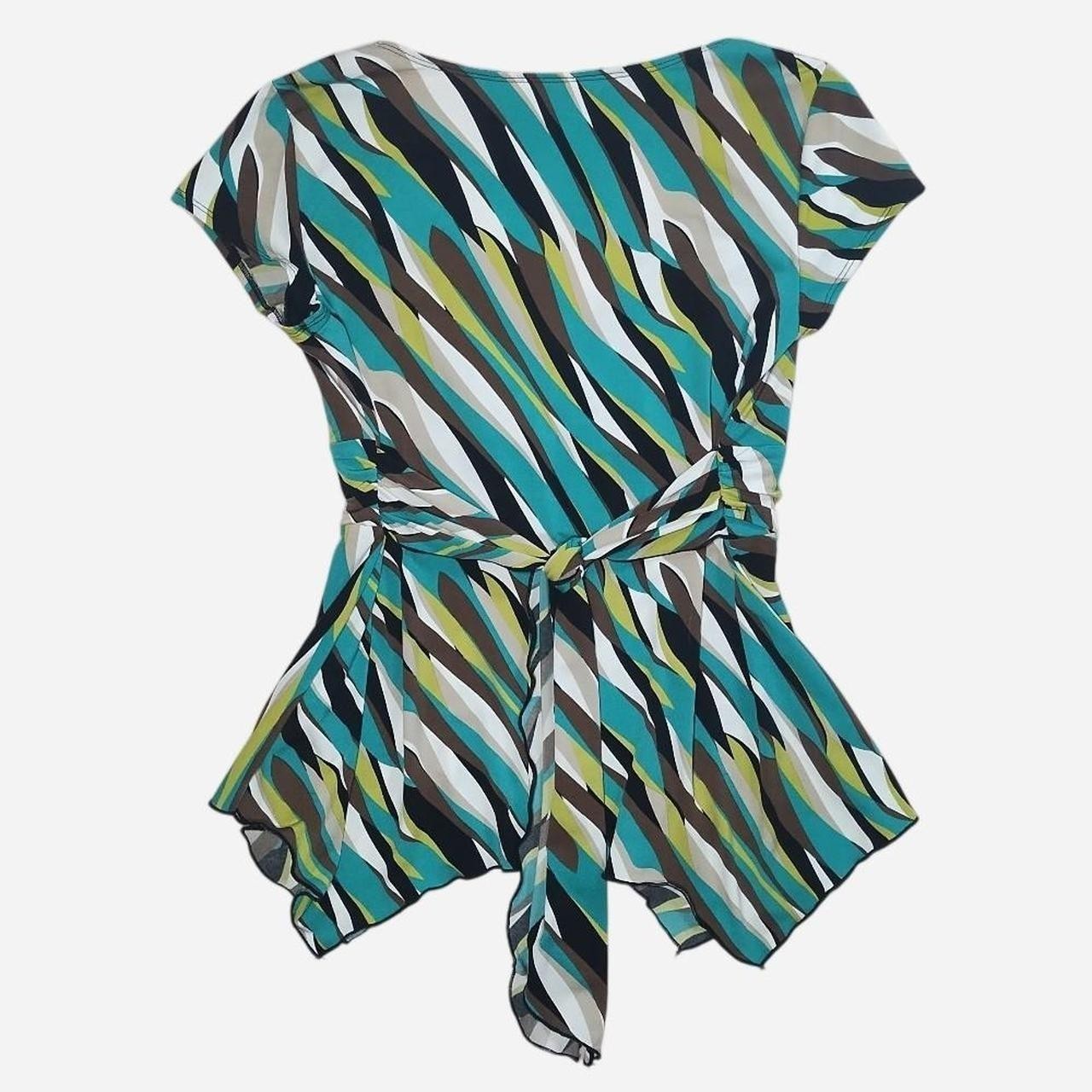 vintage y2k babydoll abstract digital print tie back top sz l fairycore 2000s