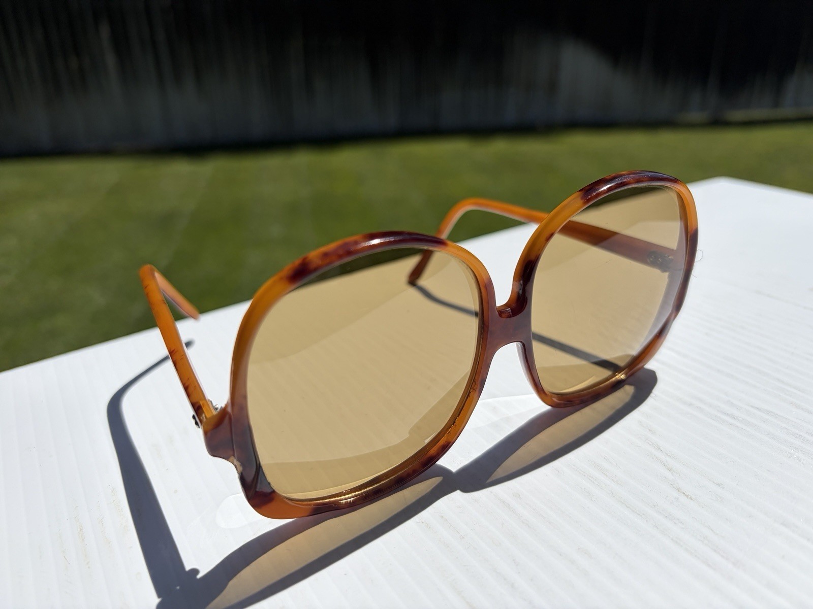 vtg Oversized Sunglasses Tortoise Shell Lucite – Japan 461 Retro Mod
